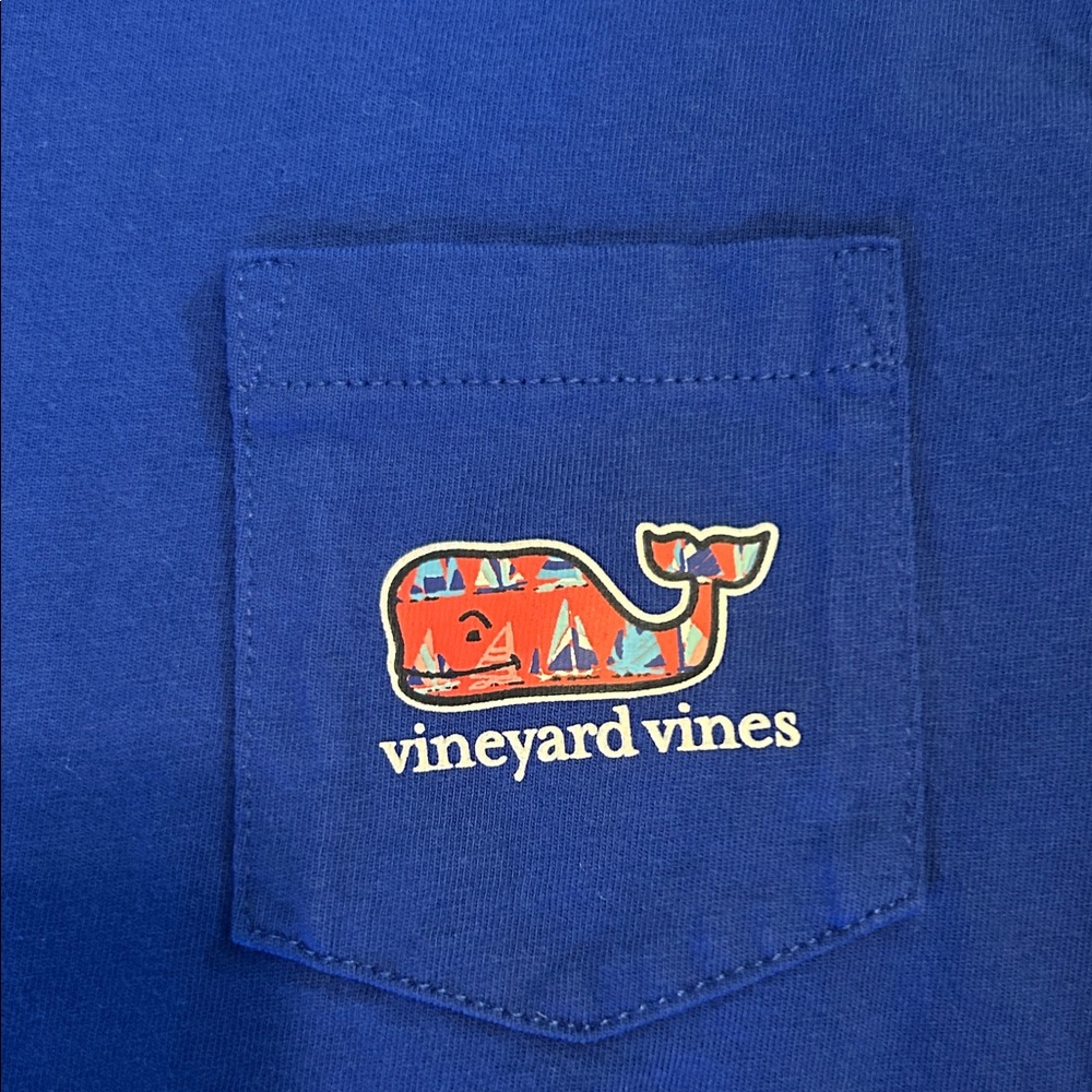 Vineyard Vines: Kids Short Sleeve Pocket Tee in Royal Blue - Picture 2 of 6